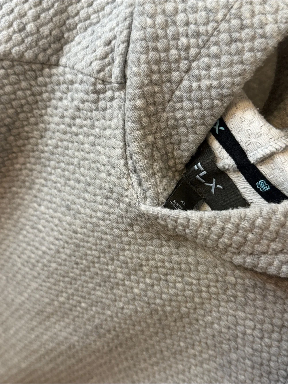 Light Gray Textured Hooded Sweater